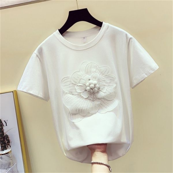 t shirt summer white female ladies t-shirt hand-nailed pearl three-dimensional flower tshirt short sleeve tee loose
t shirt summer white female ladies t-shirt hand-nailed pearl three-dimensional flower tshirt short sleeve tee loose