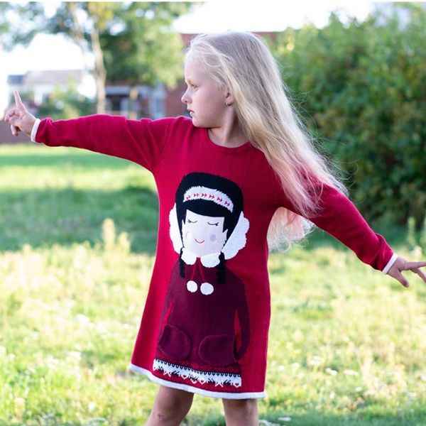 girl's dresses fall spring girl sweater dress long sleeve kids knit pullover casual cartoon knitwear knitted children clothes 2-7 y, Red;yellow
girl's dresses fall spring girl sweater dress long sleeve kids knit pullover casual cartoon knitwear knitted children clothes 2-7 y, Red;yellow