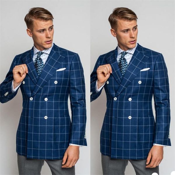 men's suits & blazers 2-piece blue handsome men custom made plaid double-breasted cotton blend fit slim party formal business suit for, White;black
men's suits & blazers 2-piece blue handsome men custom made plaid double-breasted cotton blend fit slim party formal business suit for, White;black