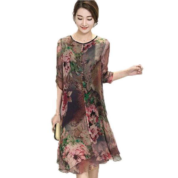 casual dresses women nice summer retro large size loose dress printing silk elegant temperament round neck lu45, Black;gray
casual dresses women nice summer retro large size loose dress printing silk elegant temperament round neck lu45, Black;gray