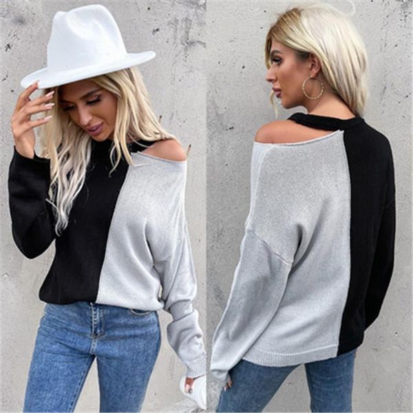women's sweaters 2021 autumn hollow out women sweater pacthwork o-neck female pullover long sleeve kintted lday top, White;black
women's sweaters 2021 autumn hollow out women sweater pacthwork o-neck female pullover long sleeve kintted lday top, White;black