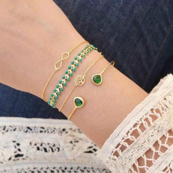 charm bracelets women 4pcs/set bohemia triangle hexagon 8 shape pineapple bracelet bangle, Golden;silver
charm bracelets women 4pcs/set bohemia triangle hexagon 8 shape pineapple bracelet bangle, Golden;silver
