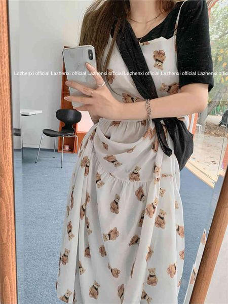 summer long dress korean style girls sweet cartoon bear print spaghetti strap womens(n0080) 210508, Black;gray
summer long dress korean style girls sweet cartoon bear print spaghetti strap womens(n0080) 210508, Black;gray