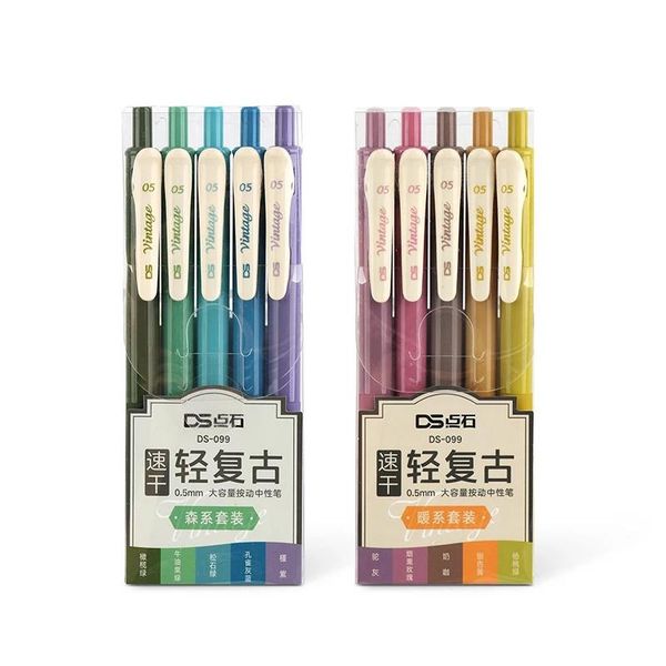 gel pens 5-pack 0.5mm retractable colored quick dry ink vintage pen for planner drawing school office stationery
gel pens 5-pack 0.5mm retractable colored quick dry ink vintage pen for planner drawing school office stationery