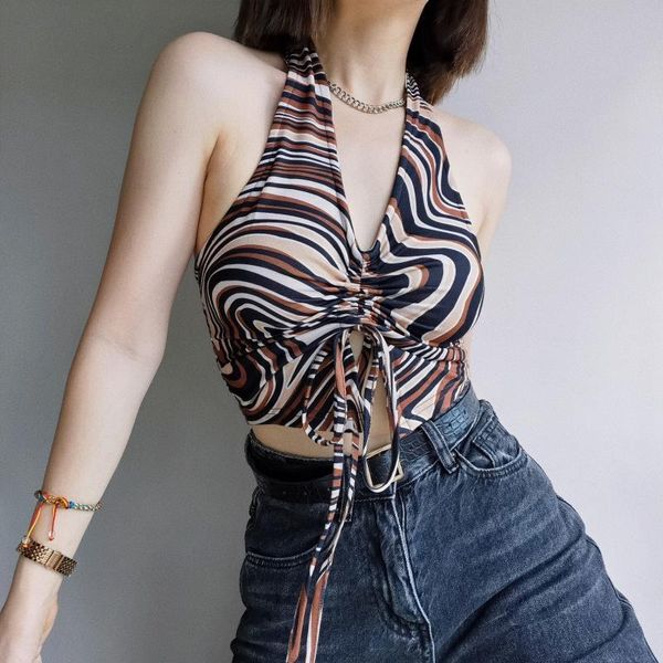 women's tanks & camis womengaga halter casual fashionable strap 2021 drawstring short cropped corrugated printed bow vest uow8, White
women's tanks & camis womengaga halter casual fashionable strap 2021 drawstring short cropped corrugated printed bow vest uow8, White