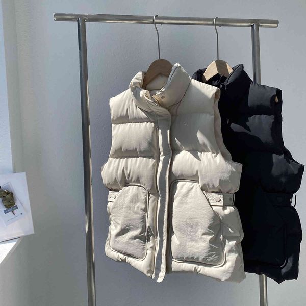 parka vest women's bread wear winter korean style waist cotton coat short padded jacket o6xa, Black;white
parka vest women's bread wear winter korean style waist cotton coat short padded jacket o6xa, Black;white