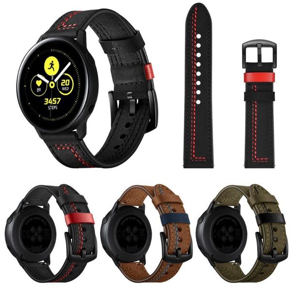 watch bands layer leather band watchband 22 mm 20mm for samsung active 2 40mm 44mm stitching with wrist strap, Black;brown
watch bands layer leather band watchband 22 mm 20mm for samsung active 2 40mm 44mm stitching with wrist strap, Black;brown