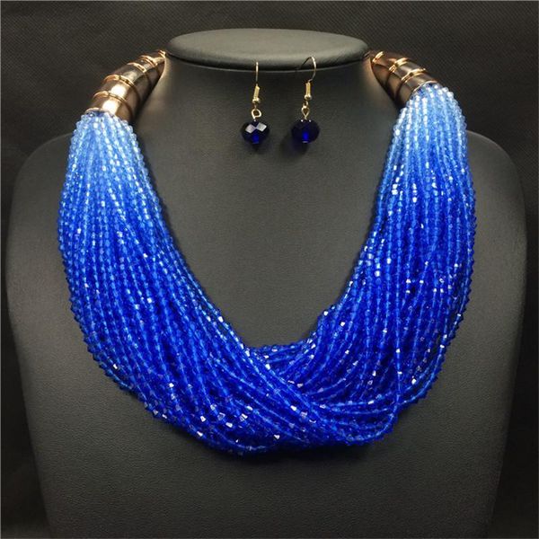 earrings & necklace fashion exaggerated multi-layer gradient resin set all handmade rice beads accessories women's gift jewelry, Silver
earrings & necklace fashion exaggerated multi-layer gradient resin set all handmade rice beads accessories women's gift jewelry, Silver
