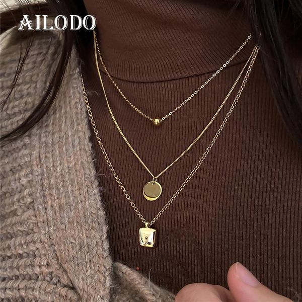 ailodo vintage korean necklace for women multilayers gold color pendant necklace collier fashion jewelry girls gift 21jan02, Silver
ailodo vintage korean necklace for women multilayers gold color pendant necklace collier fashion jewelry girls gift 21jan02, Silver
