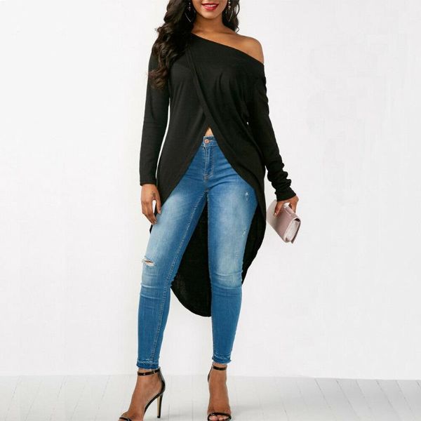 women's blouses & shirts women skew neck long sleeve blouse split asymmetrical hem casual solid color female ladies fashion 2021 arriv, White
women's blouses & shirts women skew neck long sleeve blouse split asymmetrical hem casual solid color female ladies fashion 2021 arriv, White