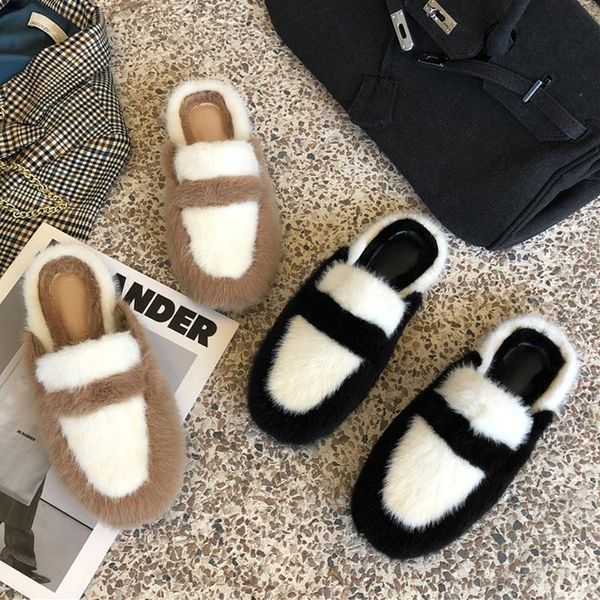 women slippers causal soft fur ladies mules winter round toe flat outdoor slides female fashion heel woman sandals shoes, Black
women slippers causal soft fur ladies mules winter round toe flat outdoor slides female fashion heel woman sandals shoes, Black