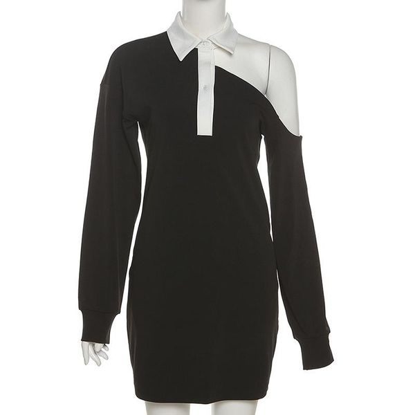 casual dresses one shoulder tshirt dress women 2021 autumn mini vestidos streetwear long sleeve lapel collar party black outfits, Black;gray
casual dresses one shoulder tshirt dress women 2021 autumn mini vestidos streetwear long sleeve lapel collar party black outfits, Black;gray
