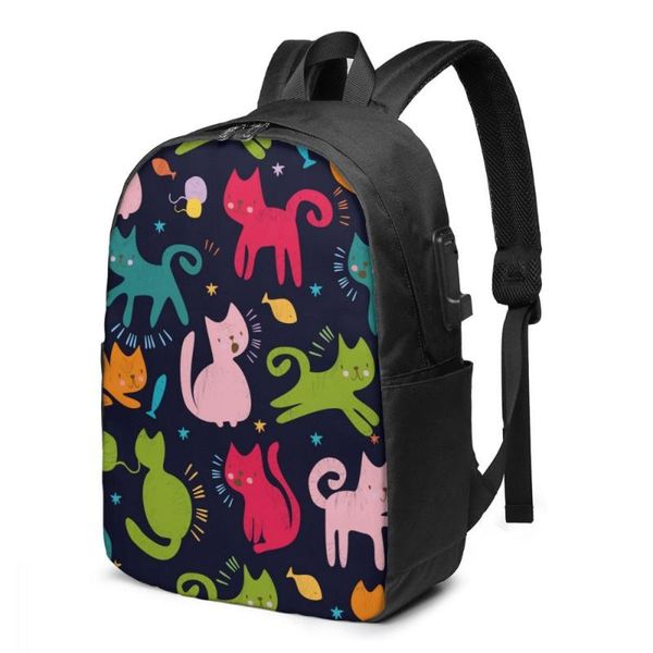 backpack teenage for school boy girl cute colored cats bag usb charging bookbag
backpack teenage for school boy girl cute colored cats bag usb charging bookbag