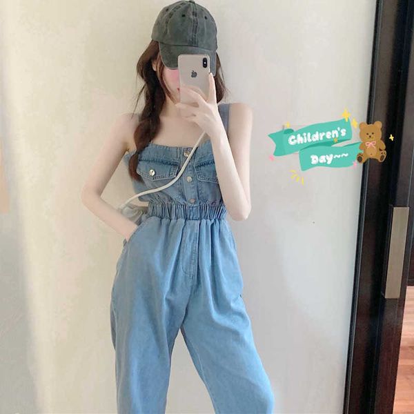 women's jumpsuits & rompers suspender denim jumpsuit women summer korean fashion young girls elastic high waist salopette jeans ov, Black;white
women's jumpsuits & rompers suspender denim jumpsuit women summer korean fashion young girls elastic high waist salopette jeans ov, Black;white