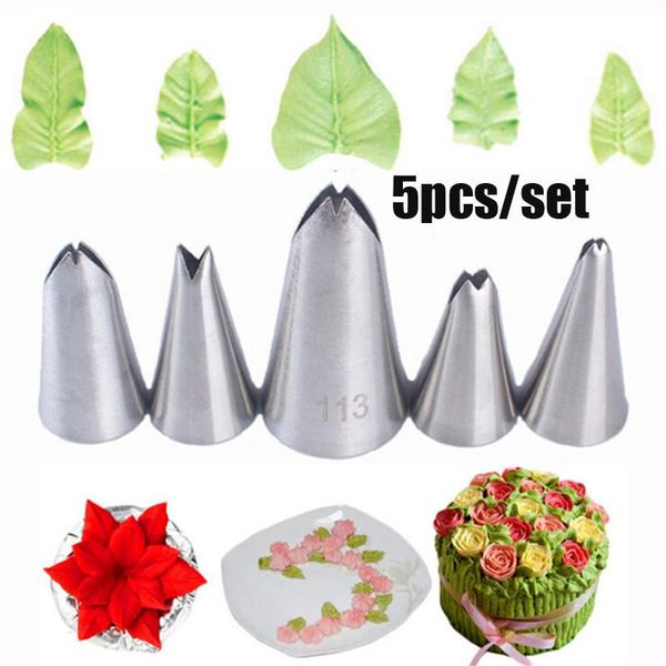 baking & pastry tools 5pcs/set leaf tip piping cake nozzles stainless steel decorating for chocolate cookies molds
baking & pastry tools 5pcs/set leaf tip piping cake nozzles stainless steel decorating for chocolate cookies molds