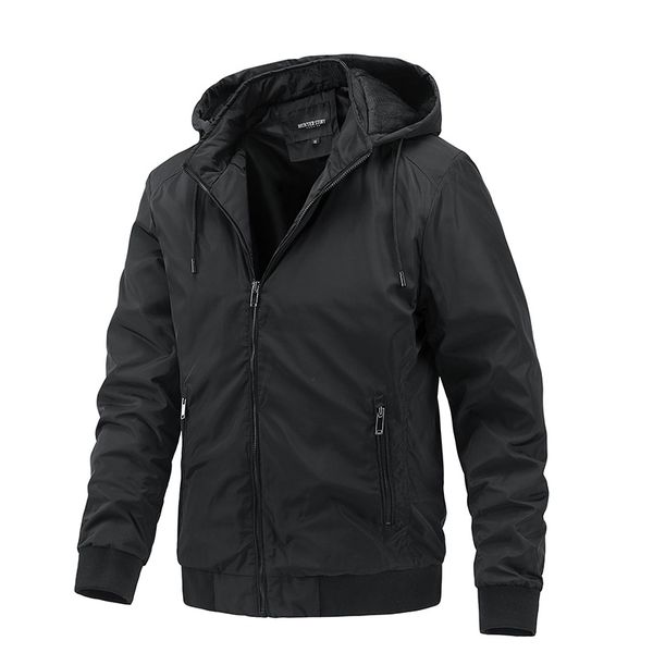 2021 spring and autumn coat hooded fashion men's sports jacket, Black