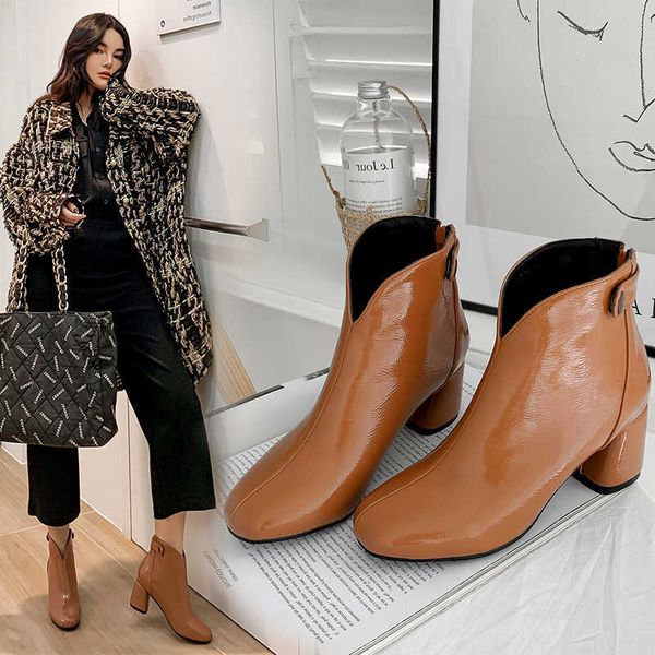 dress shoes women's winter boots minimalist square head comfortable skinny wear thick short joker v19i, Black
dress shoes women's winter boots minimalist square head comfortable skinny wear thick short joker v19i, Black