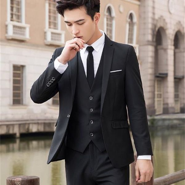 men's suits & blazers men's three-piece korean casual professional male suit of the man c4kv, White;black
men's suits & blazers men's three-piece korean casual professional male suit of the man c4kv, White;black