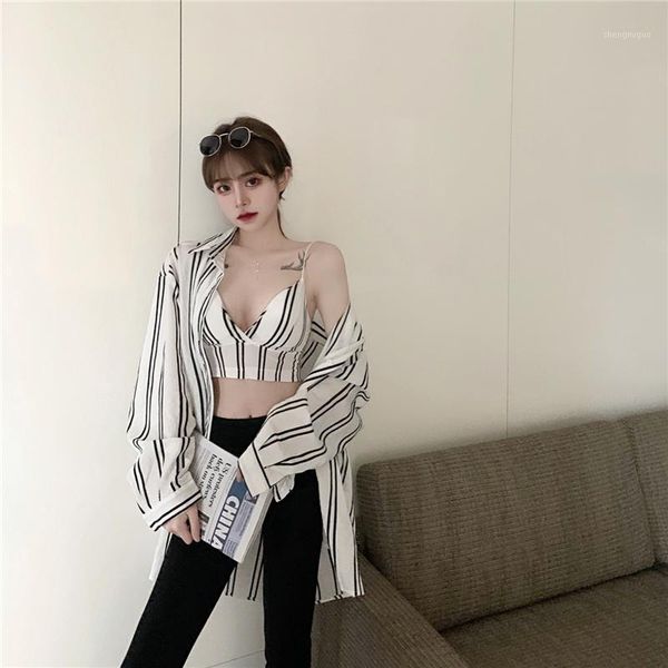 fashionable retro style women's long sleeve shirt with loose stripes blouses & shirts, White
fashionable retro style women's long sleeve shirt with loose stripes blouses & shirts, White