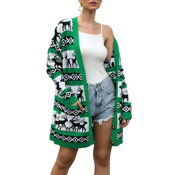 women's knits & tees 2021 fashion sweater printed cardigan loose long sleeve knitted spring and autumn, White
women's knits & tees 2021 fashion sweater printed cardigan loose long sleeve knitted spring and autumn, White
