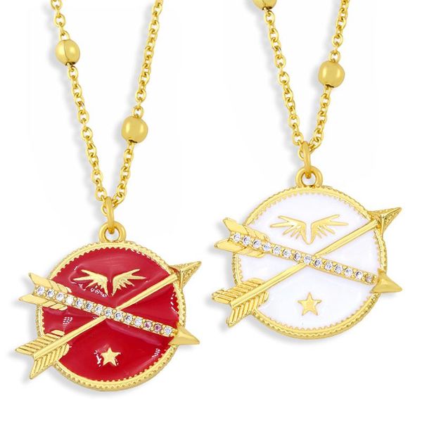 pendant necklaces eyika fashion enamel micro pave zircon cross arrow round copper metal bead gold chain necklace for women jewelry gift, Silver
pendant necklaces eyika fashion enamel micro pave zircon cross arrow round copper metal bead gold chain necklace for women jewelry gift, Silver