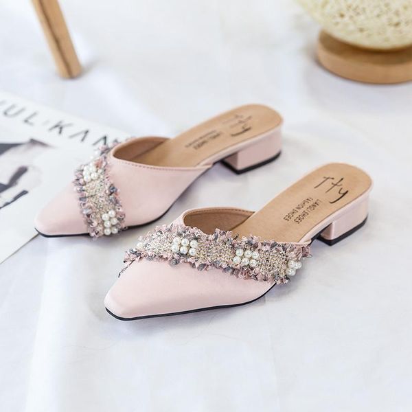 slippers closed pointed toe pearl women black pink plaid sandals designer metal heel flip flops ladies checkered slides
slippers closed pointed toe pearl women black pink plaid sandals designer metal heel flip flops ladies checkered slides