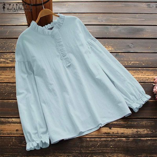 women's blouses & shirts women long sleeve cotton zanzea vintage ruffles blouse spring casual shirt chemise solid loose blusas feminin, White
women's blouses & shirts women long sleeve cotton zanzea vintage ruffles blouse spring casual shirt chemise solid loose blusas feminin, White