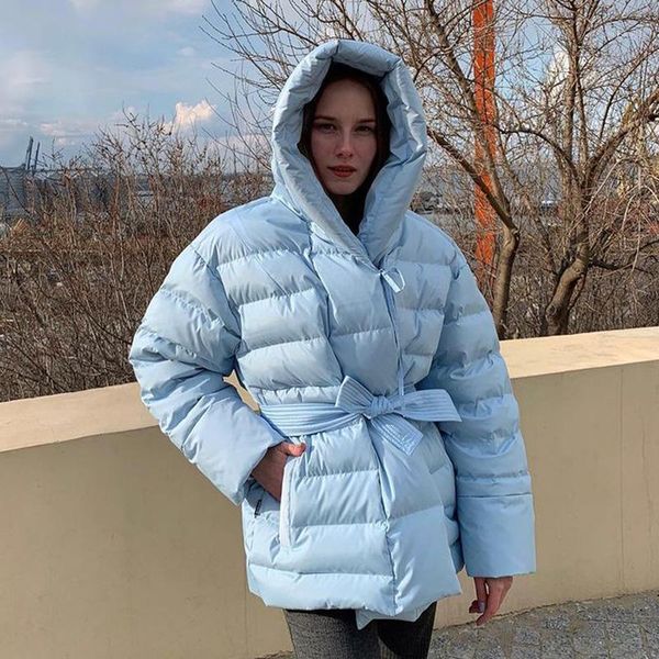 women's down & parkas novalya winter hooded women fashion tie belt collected waisted coats elegant thick cotton jackets female ladies, Black
women's down & parkas novalya winter hooded women fashion tie belt collected waisted coats elegant thick cotton jackets female ladies, Black
