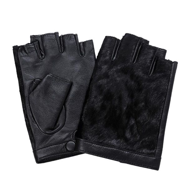 five fingers gloves fingerless genuine horsehair sheepskin stitching leather men women black warm half-finger mittens s2152, Blue;gray
five fingers gloves fingerless genuine horsehair sheepskin stitching leather men women black warm half-finger mittens s2152, Blue;gray