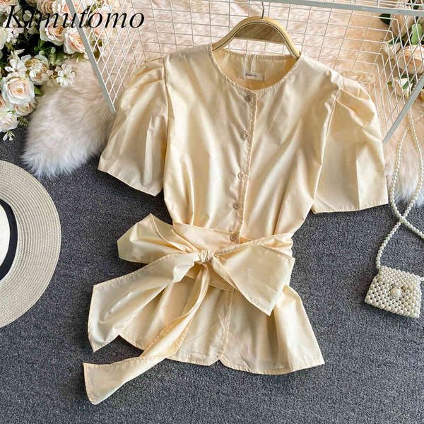 kimutomo bow bandage slim waist blouse women korean chic summer o-neck short sleeve breasted solid color shirt elegant 210521, White
kimutomo bow bandage slim waist blouse women korean chic summer o-neck short sleeve breasted solid color shirt elegant 210521, White