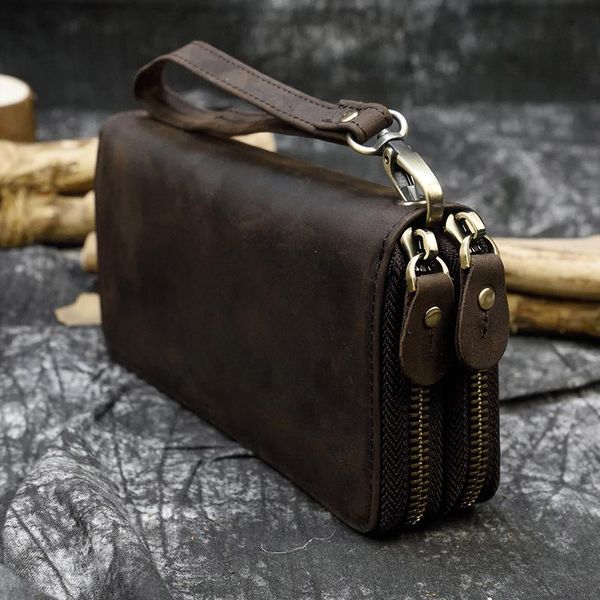 crazy horse leather purse for men clutch double zipper 24 card holders billetera vintage wallet long genuine wallets, Red;black
crazy horse leather purse for men clutch double zipper 24 card holders billetera vintage wallet long genuine wallets, Red;black