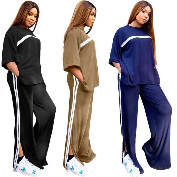 women's two piece pants set women casual home wear stretchy t-shirt slit hollow high waist matching sets chic streetwear outfits, White
women's two piece pants set women casual home wear stretchy t-shirt slit hollow high waist matching sets chic streetwear outfits, White
