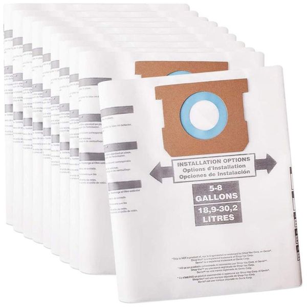 pack type e replacement vacuum filter bags for shop vac 5-8 gallon replaces part 90661 906-61 9066100 cleaners
pack type e replacement vacuum filter bags for shop vac 5-8 gallon replaces part 90661 906-61 9066100 cleaners