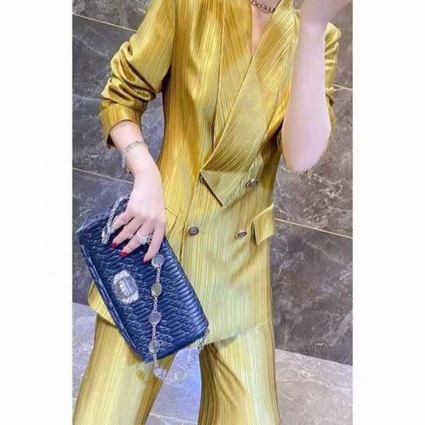 women's two piece pants high end fashion spring silk lady fan yujiefeng suit professional light mature style wholesale, White
women's two piece pants high end fashion spring silk lady fan yujiefeng suit professional light mature style wholesale, White