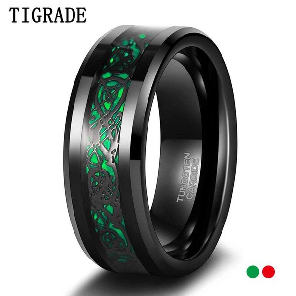 tigrade 8mm tungsten black ring for men celtic dragon inlay red/green mens wedding bands male comfort fit size 7-13 rings, Slivery;golden
tigrade 8mm tungsten black ring for men celtic dragon inlay red/green mens wedding bands male comfort fit size 7-13 rings, Slivery;golden