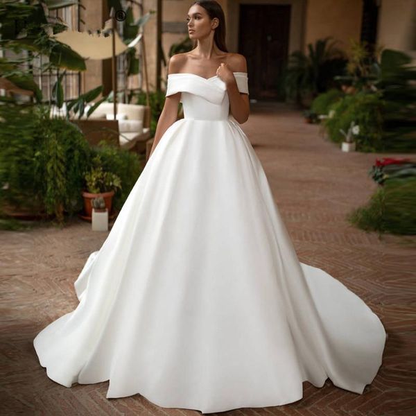 other wedding dresses off the shoulder satin 2021 chapel train ball gown custom made zipper back boat neck dress for women, White
other wedding dresses off the shoulder satin 2021 chapel train ball gown custom made zipper back boat neck dress for women, White
