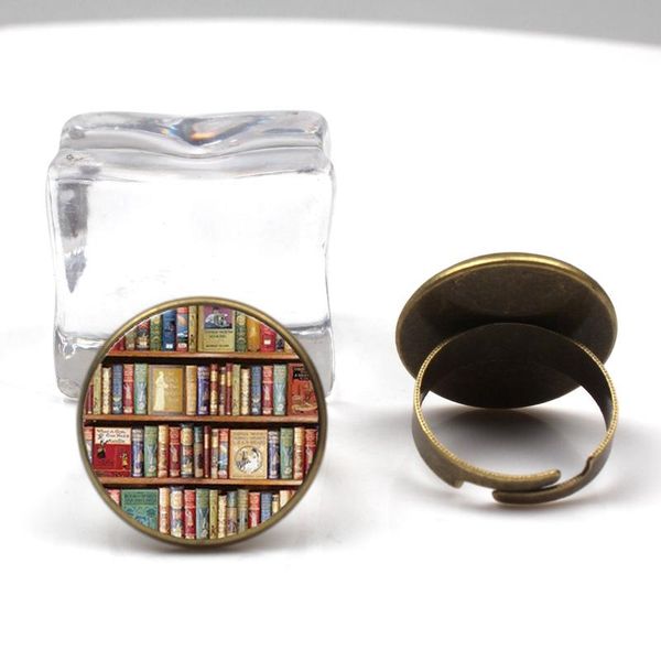 cluster rings retro book po ring bookcase fashion couple jewelry library gift writer student teacher's day nerd souvenir, Golden;silver
cluster rings retro book po ring bookcase fashion couple jewelry library gift writer student teacher's day nerd souvenir, Golden;silver
