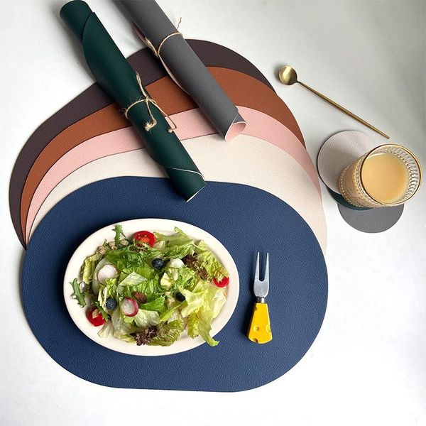 mats & pads 1set/3 sets creative nordic style oval leather pad set waterproof and oil-proof heat insulation home el placemat
mats & pads 1set/3 sets creative nordic style oval leather pad set waterproof and oil-proof heat insulation home el placemat