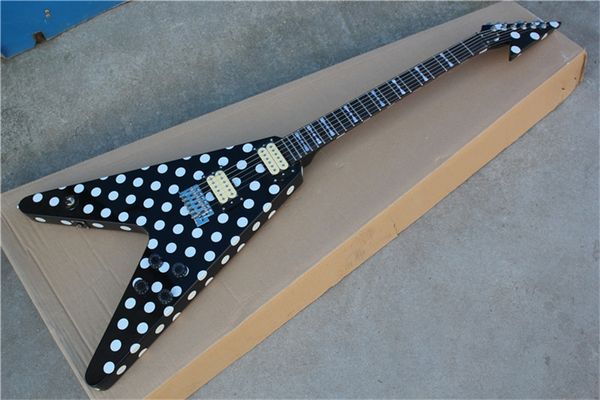 randy rhoads signature flying v electric guitar polka dot finish china guitar
