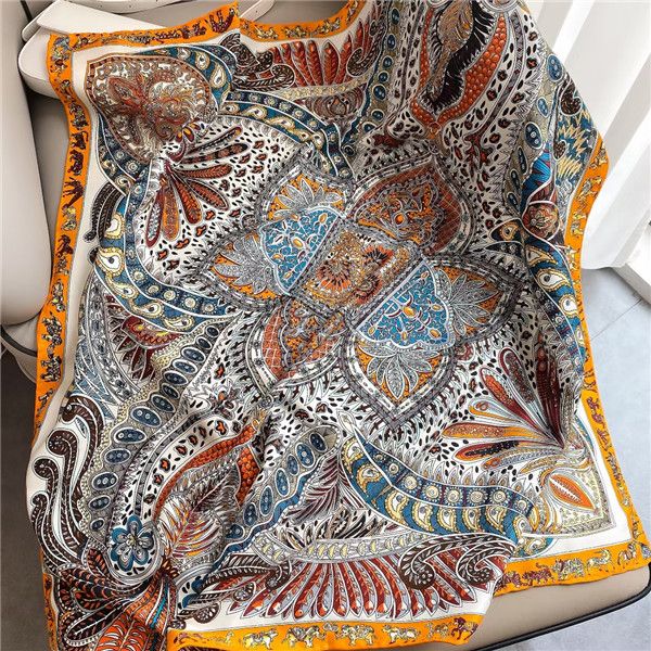 90*90cm light and thin print shawl silk scarf lady silkworm beach decoration gifts for selection, Blue;gray
90*90cm light and thin print shawl silk scarf lady silkworm beach decoration gifts for selection, Blue;gray