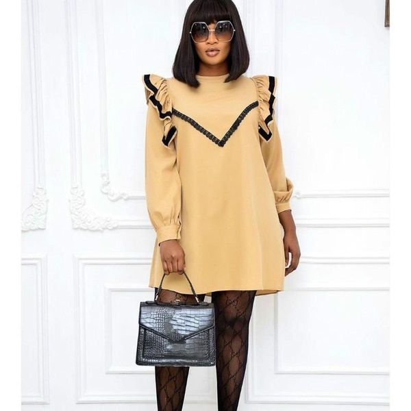 women dress loose long sleeves ruffles autumn fashion african female vestidos plus size xxxl elegant casual work wear robes dresses, Black;gray
women dress loose long sleeves ruffles autumn fashion african female vestidos plus size xxxl elegant casual work wear robes dresses, Black;gray
