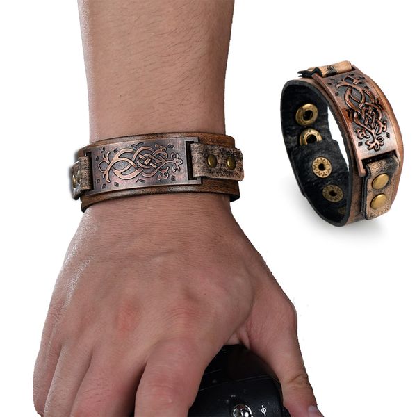 mens bracelet fashion leather wrisband punk style vintage vikings celtics knot wide cuff bracelet bangle for party ornaments, Black
mens bracelet fashion leather wrisband punk style vintage vikings celtics knot wide cuff bracelet bangle for party ornaments, Black
