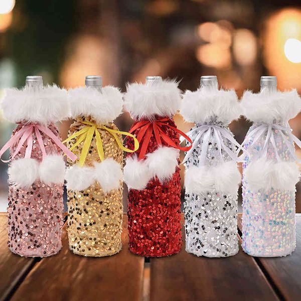 christmas new decorations sequin wine bottle set plush mouth red l dining table dress up
christmas new decorations sequin wine bottle set plush mouth red l dining table dress up
