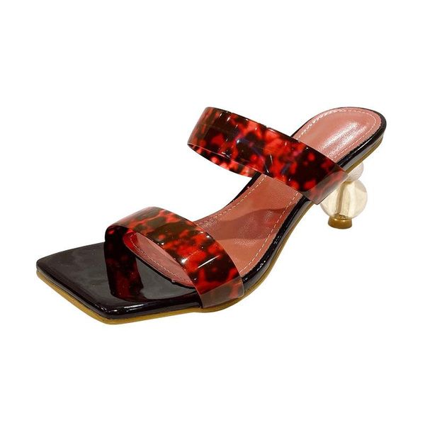 summer square toe ladies slippers pvc transparent crystal strange style clear heel women leopard grain slides, Black
summer square toe ladies slippers pvc transparent crystal strange style clear heel women leopard grain slides, Black