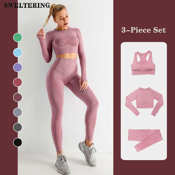 3pcs women seamless fitness yoga suit gym clothing long sleeve bra high waist leggings workout wear pants running sports set outfit
3pcs women seamless fitness yoga suit gym clothing long sleeve bra high waist leggings workout wear pants running sports set outfit