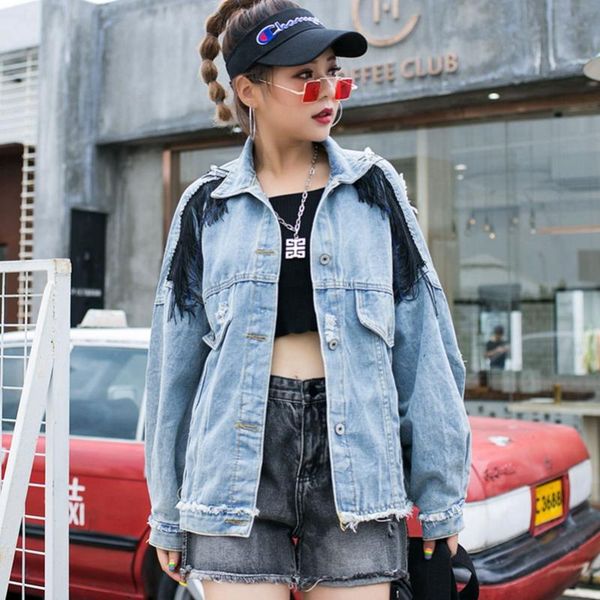 women's jackets mexemara fashion autumn the patch hole loose slim tassel cowboy jacket, Black;brown
women's jackets mexemara fashion autumn the patch hole loose slim tassel cowboy jacket, Black;brown