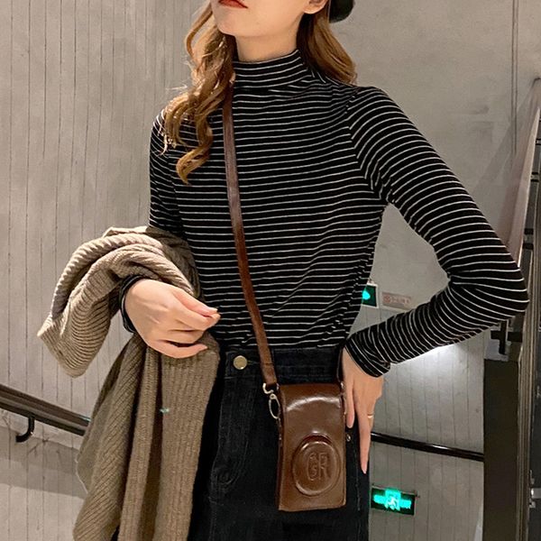 6 colors autumn korean style basic women slim small turtleneck stripe long sleeve t-shirt womens tees shirt femme (f4152) 210508, White
6 colors autumn korean style basic women slim small turtleneck stripe long sleeve t-shirt womens tees shirt femme (f4152) 210508, White