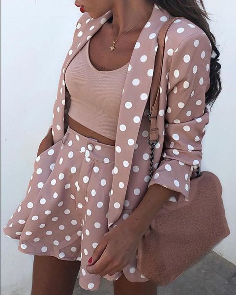 women's tracksuits shorts suit clothing office clothes 2021 autumn fashion long sleeve dot print sports jacket coat and set, Gray
women's tracksuits shorts suit clothing office clothes 2021 autumn fashion long sleeve dot print sports jacket coat and set, Gray