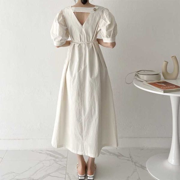 mozuleva women summer puff sleeve loose dresses slim high waist casual lace up long dress female white backless vestidos 210706, Black;gray
mozuleva women summer puff sleeve loose dresses slim high waist casual lace up long dress female white backless vestidos 210706, Black;gray