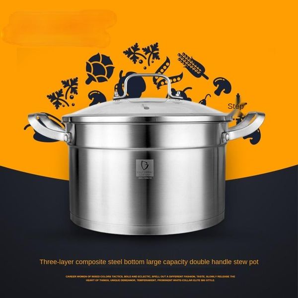 thickened household 304 stainless steel soup pot induction cooker gas double ear stew ramen storage bottles & jars
thickened household 304 stainless steel soup pot induction cooker gas double ear stew ramen storage bottles & jars